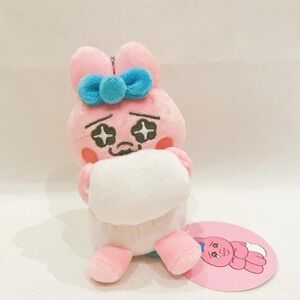 Brand New Opanchu Usagi holding pillow mascot plush keychain